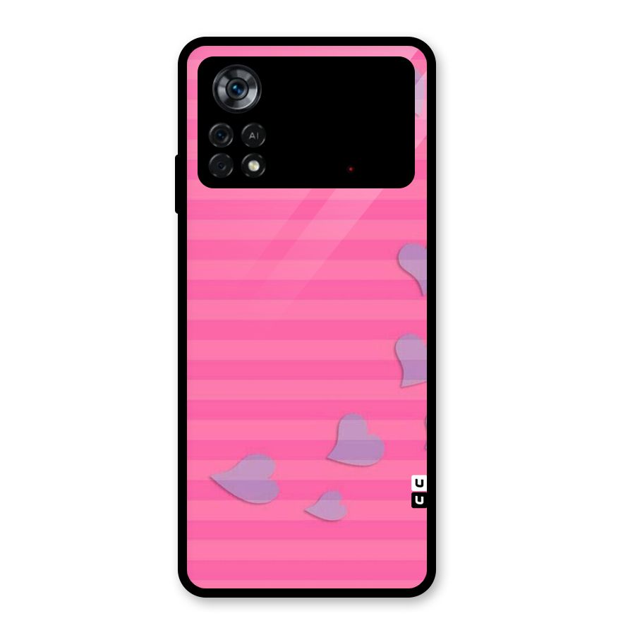 Light Heart Stripes Glass Back Case for Poco X4 Pro 5G