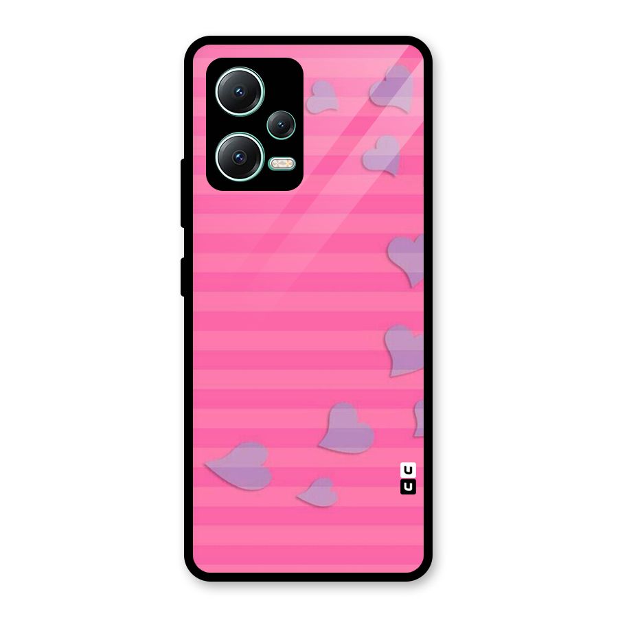 Light Heart Stripes Glass Back Case for Redmi Note 12 5G