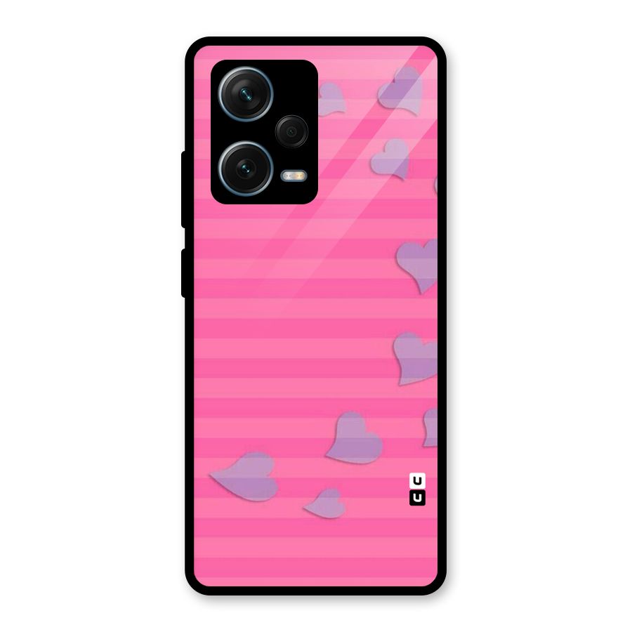 Light Heart Stripes Glass Back Case for Redmi Note 12 Pro Plus 5G