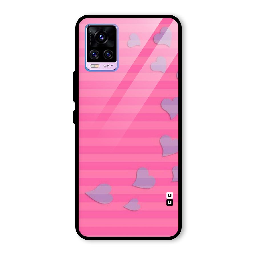 Light Heart Stripes Glass Back Case for Vivo V20 Pro