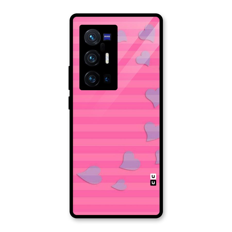 Light Heart Stripes Glass Back Case for Vivo X70 Pro Plus