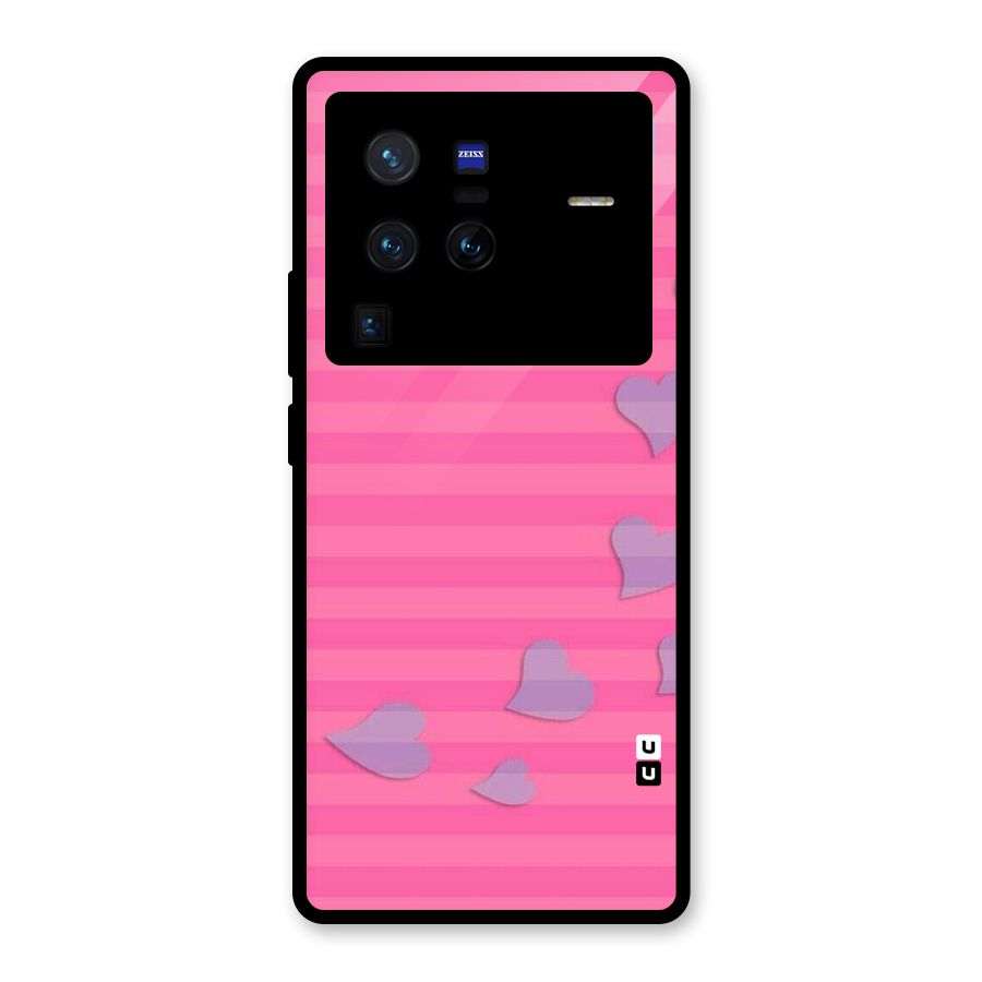 Light Heart Stripes Glass Back Case for Vivo X80 Pro