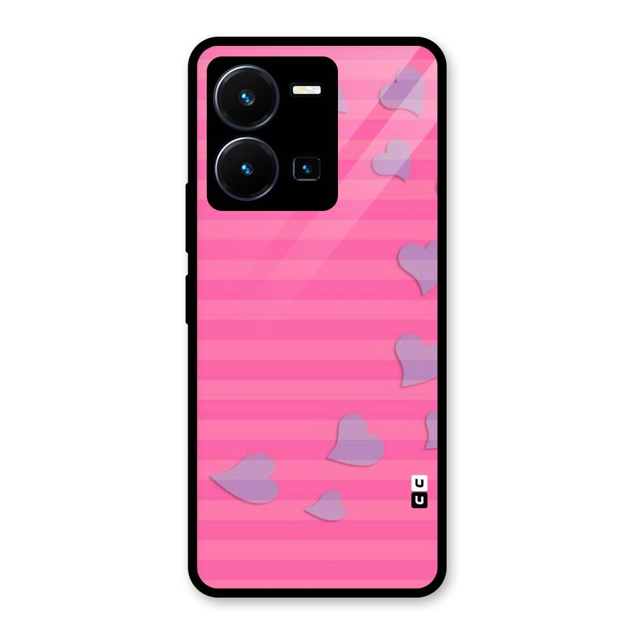 Light Heart Stripes Glass Back Case for Vivo Y35