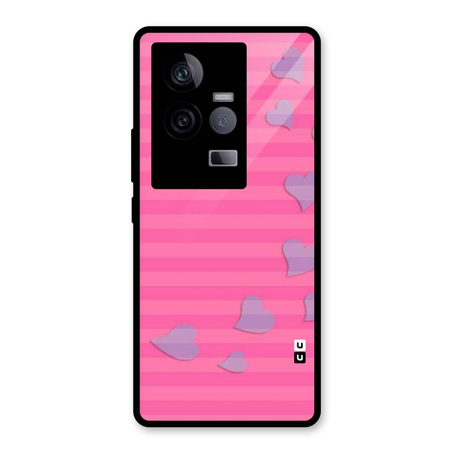 Light Heart Stripes Glass Back Case for Vivo iQOO 11 5G