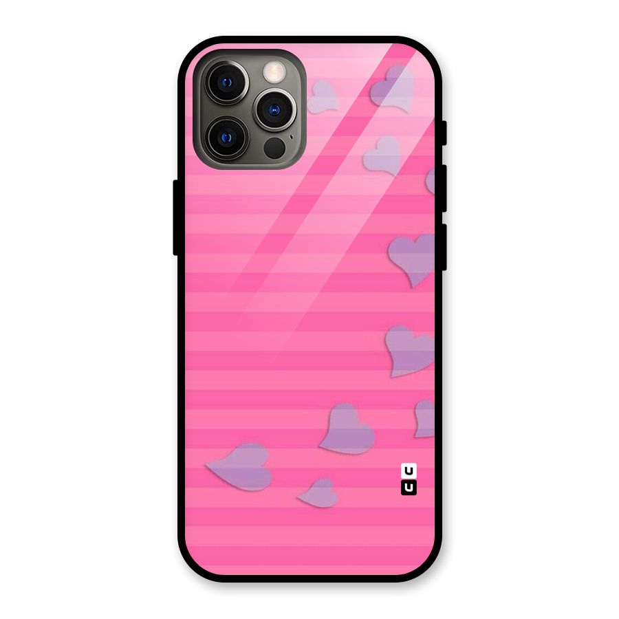 Light Heart Stripes Glass Back Case for iPhone 12 Pro