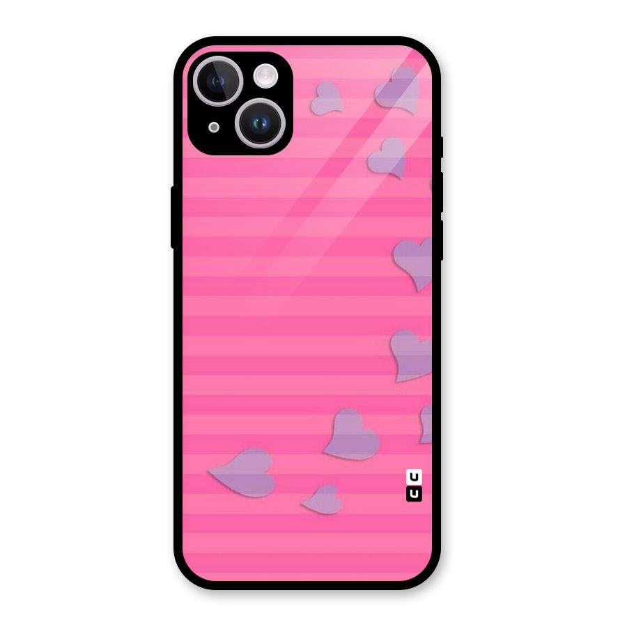 Light Heart Stripes Glass Back Case for iPhone 14 Plus