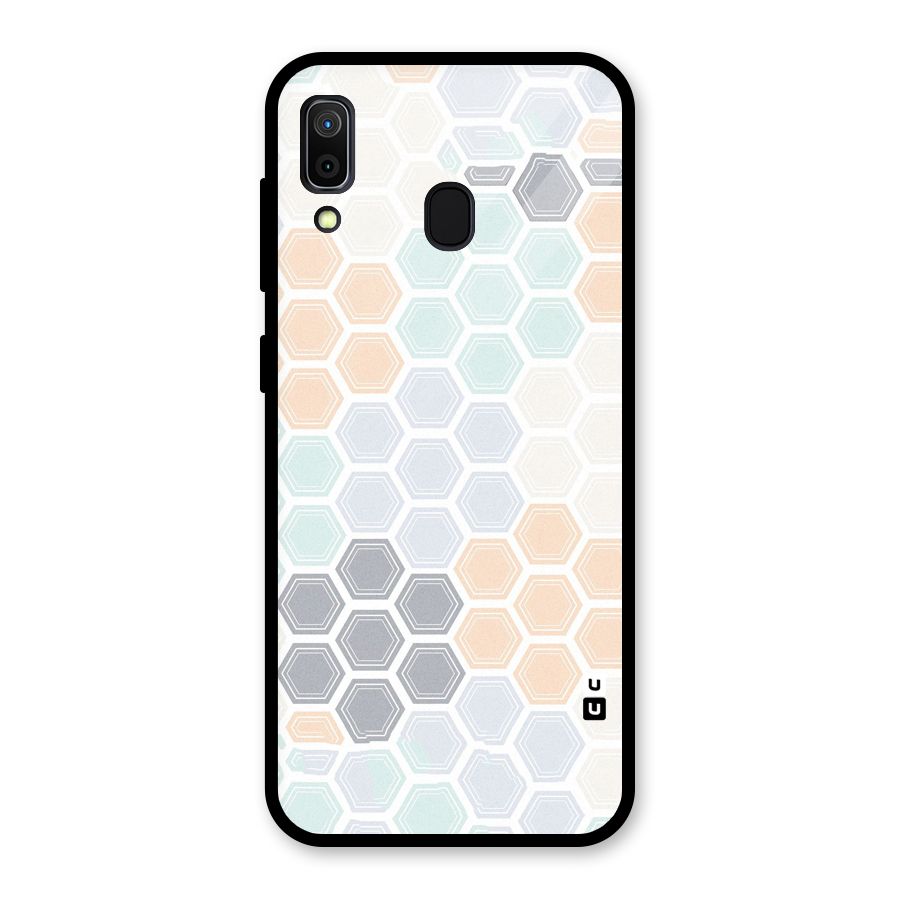 Light Hexagons Glass Back Case for Galaxy A30