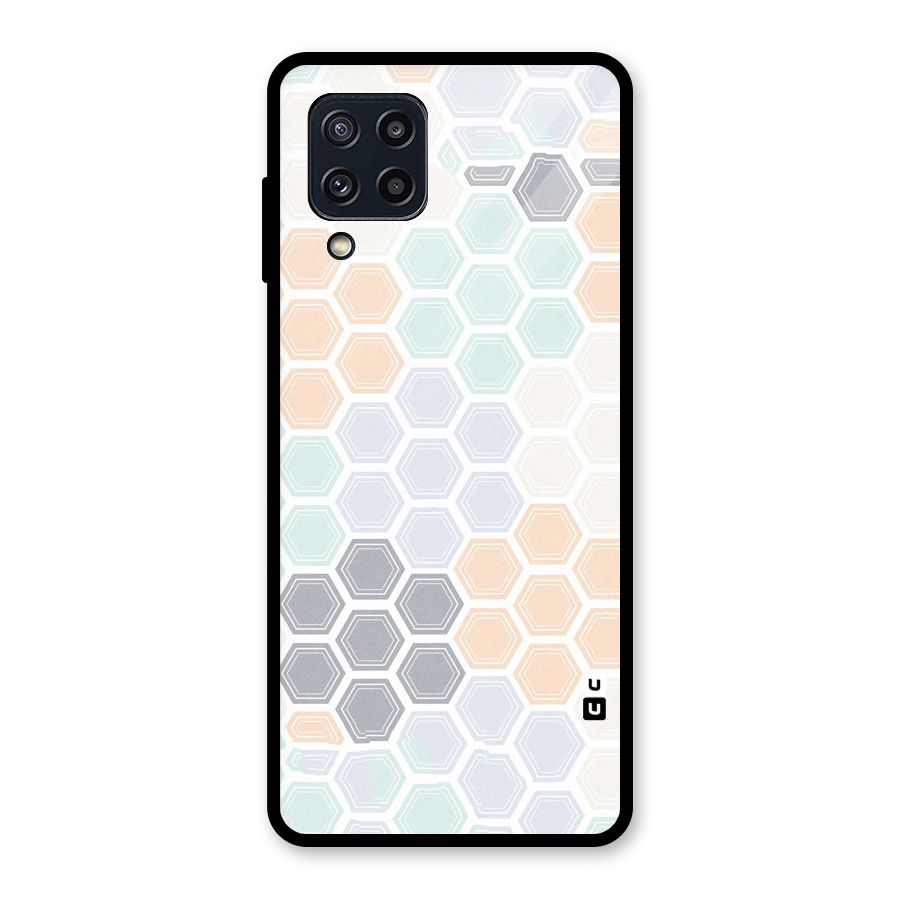 Light Hexagons Glass Back Case for Galaxy M32