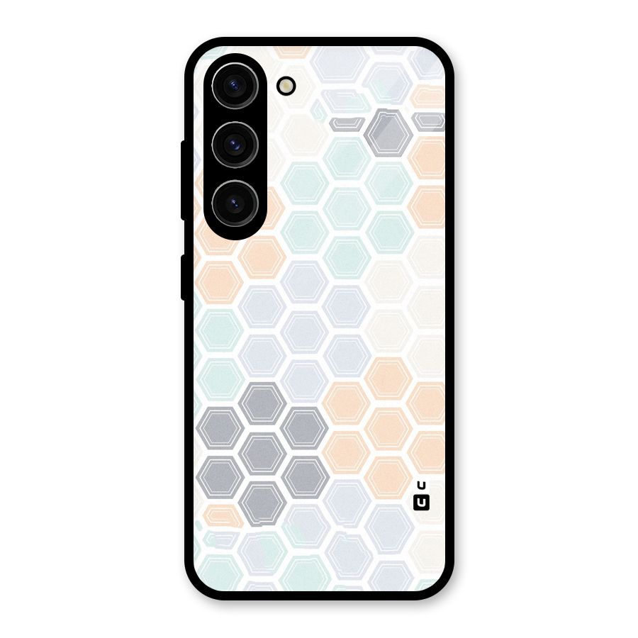 Light Hexagons Glass Back Case for Galaxy S23