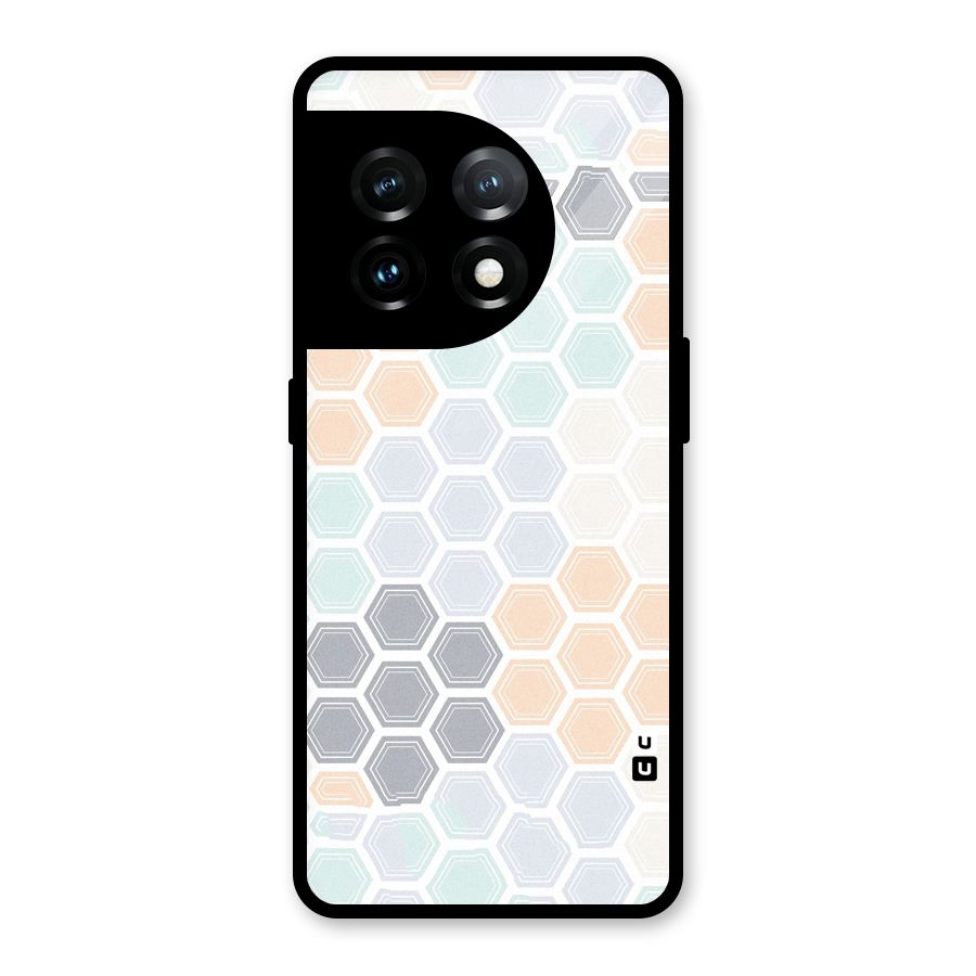 Light Hexagons Glass Back Case for OnePlus 11
