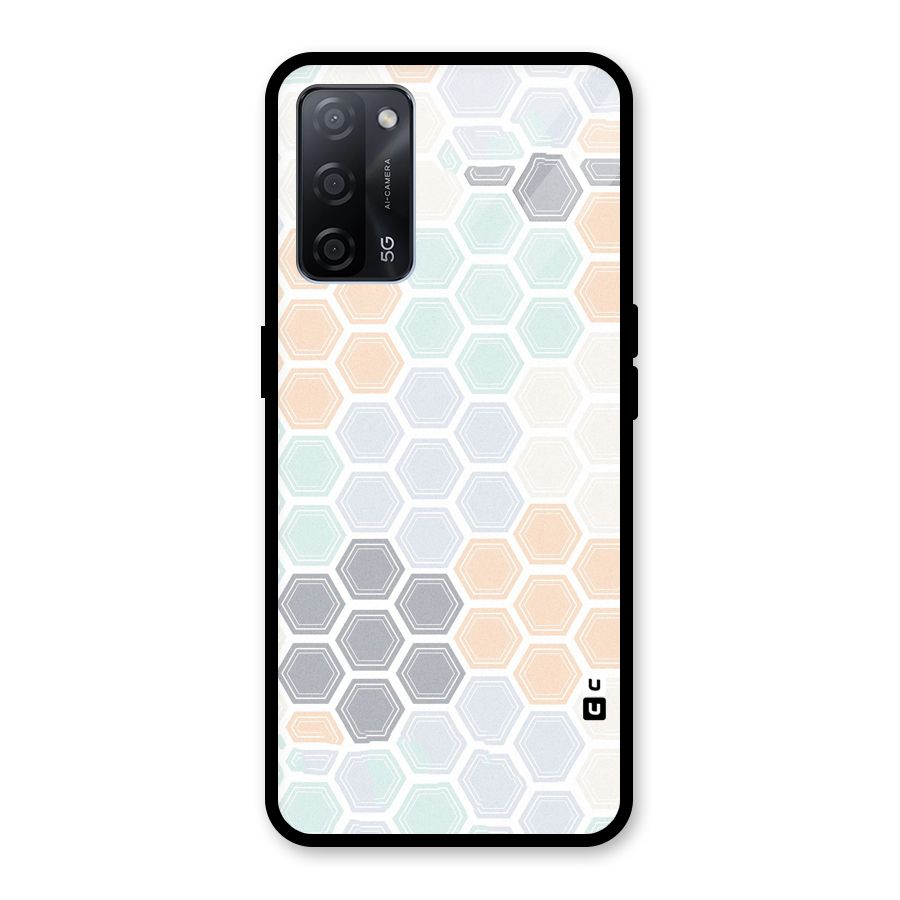 Light Hexagons Glass Back Case for Oppo A53s 5G