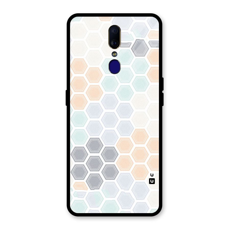Light Hexagons Glass Back Case for Oppo F11