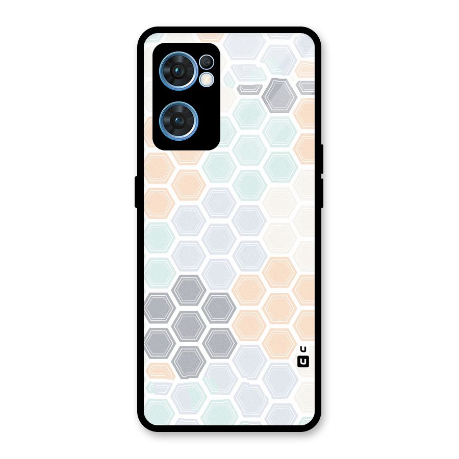 Light Hexagons Glass Back Case for Oppo Reno7 5G