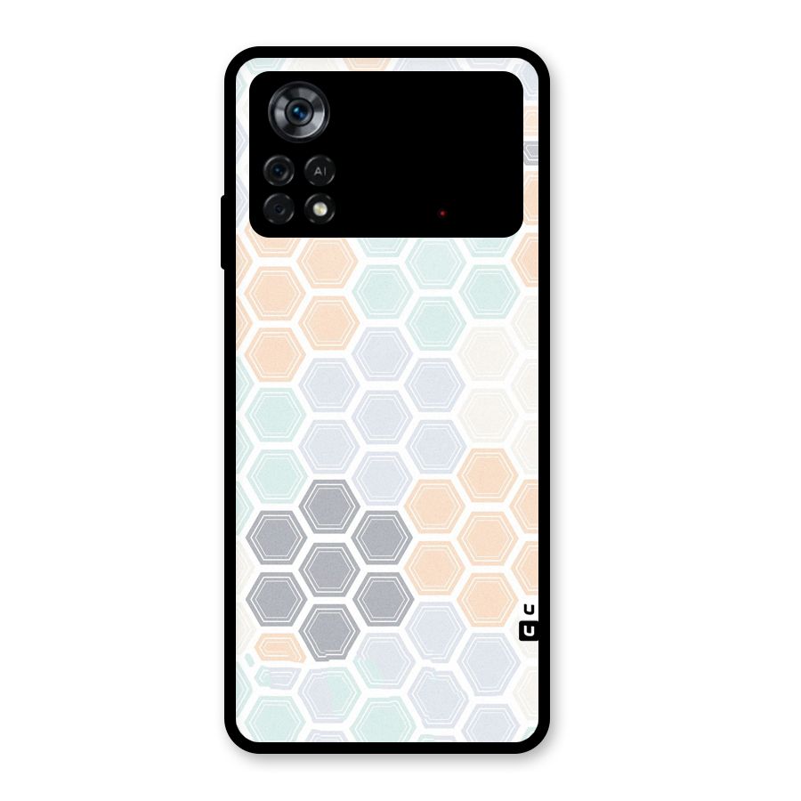 Light Hexagons Glass Back Case for Poco X4 Pro 5G