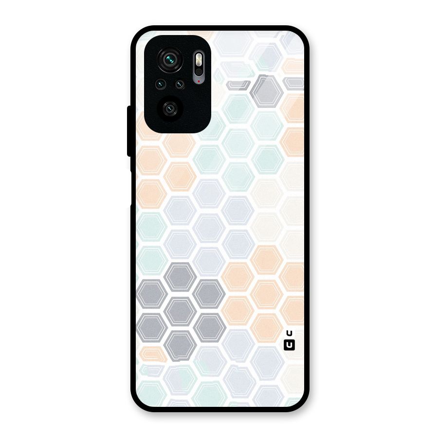 Light Hexagons Glass Back Case for Redmi Note 11 SE