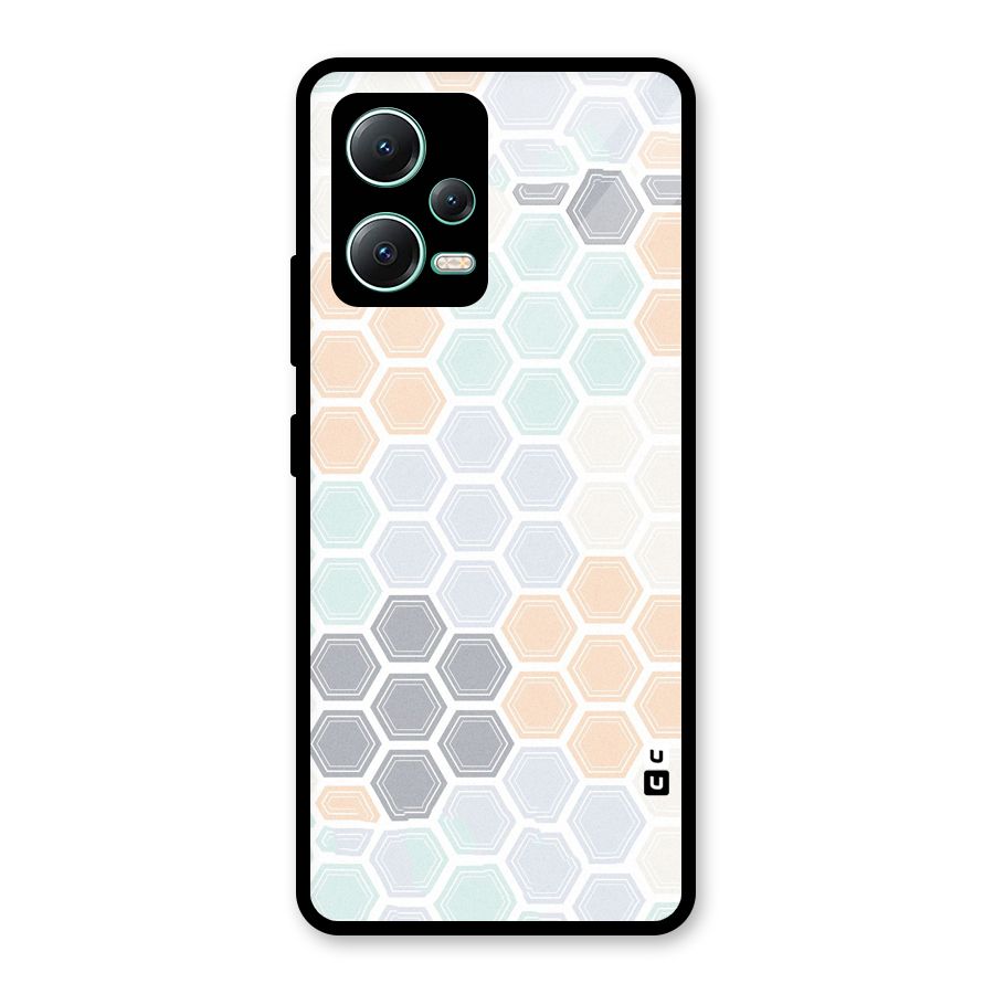 Light Hexagons Glass Back Case for Redmi Note 12 5G