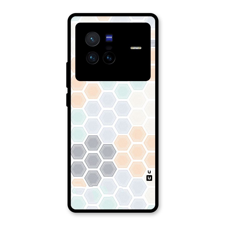 Light Hexagons Glass Back Case for Vivo X80