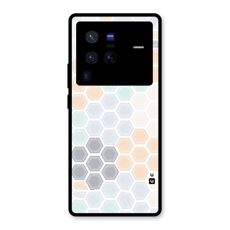 Light Hexagons Glass Back Case for Vivo X80 Pro
