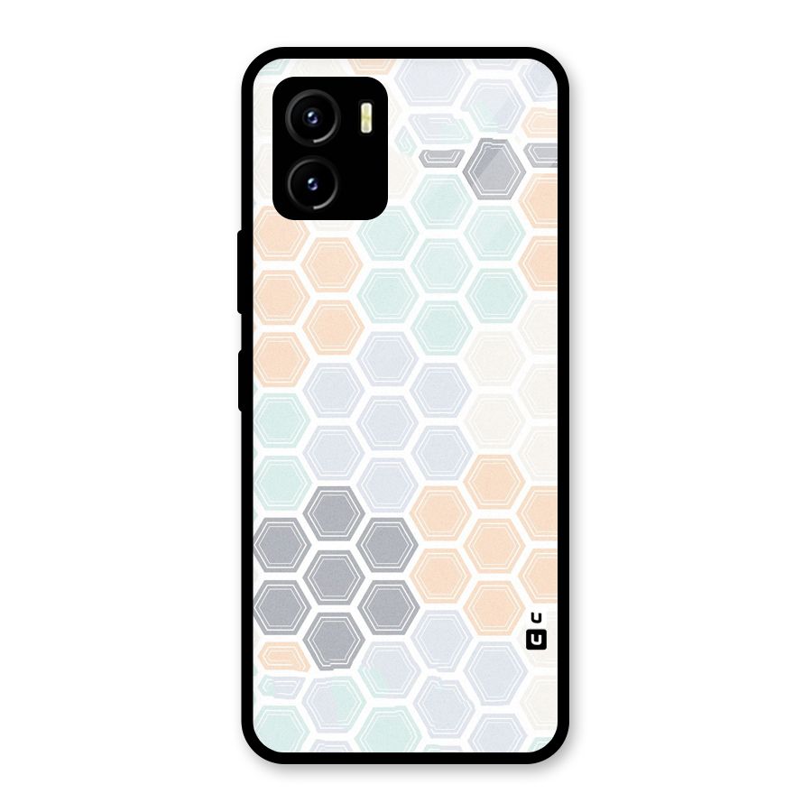 Light Hexagons Glass Back Case for Vivo Y15s