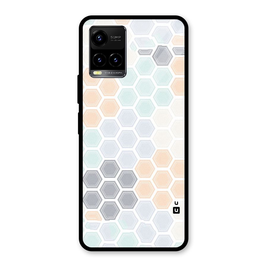 Light Hexagons Glass Back Case for Vivo Y21T