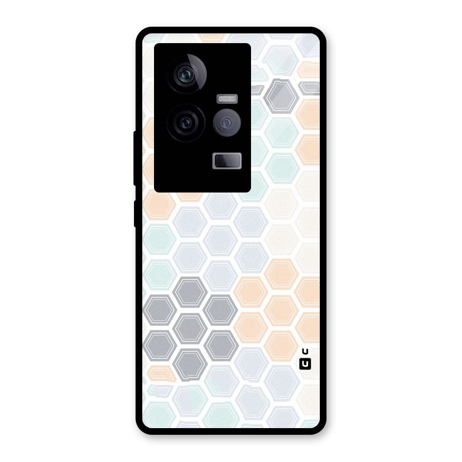 Light Hexagons Glass Back Case for Vivo iQOO 11 5G