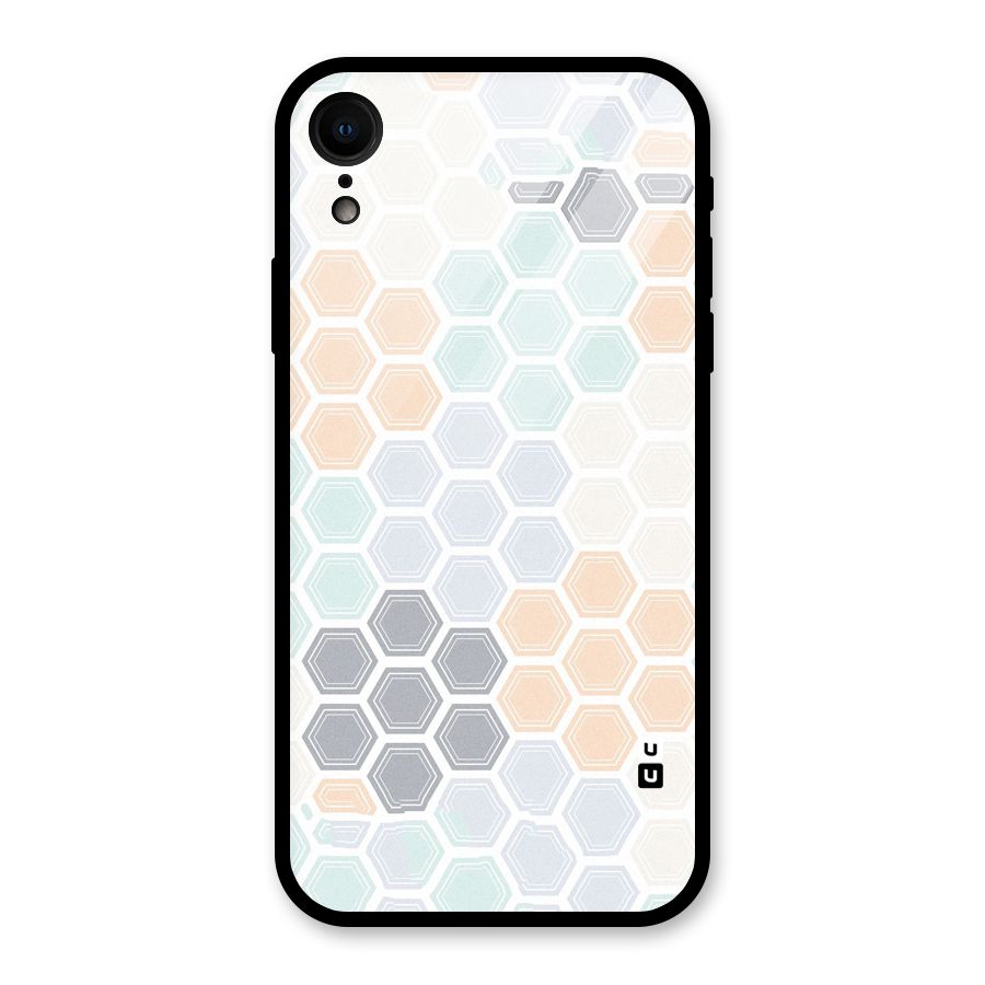 Light Hexagons Glass Back Case for XR