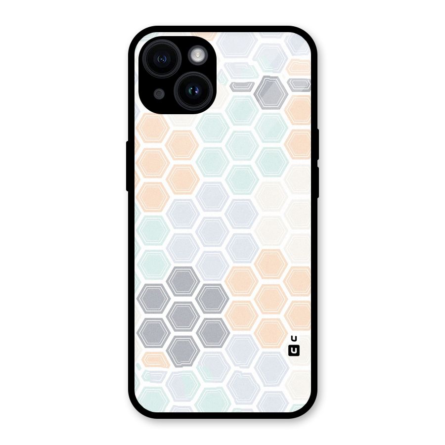 Light Hexagons Glass Back Case for iPhone 14