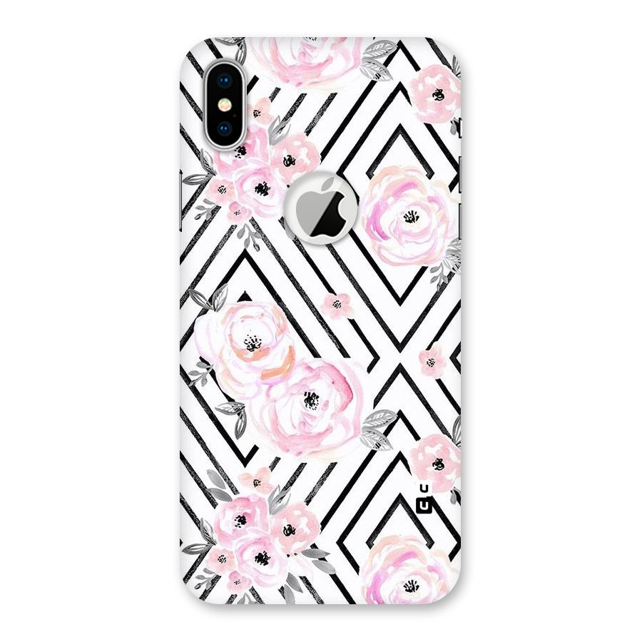 Light Pastel Flowers Design Back Case for iPhone XS Logo Cut