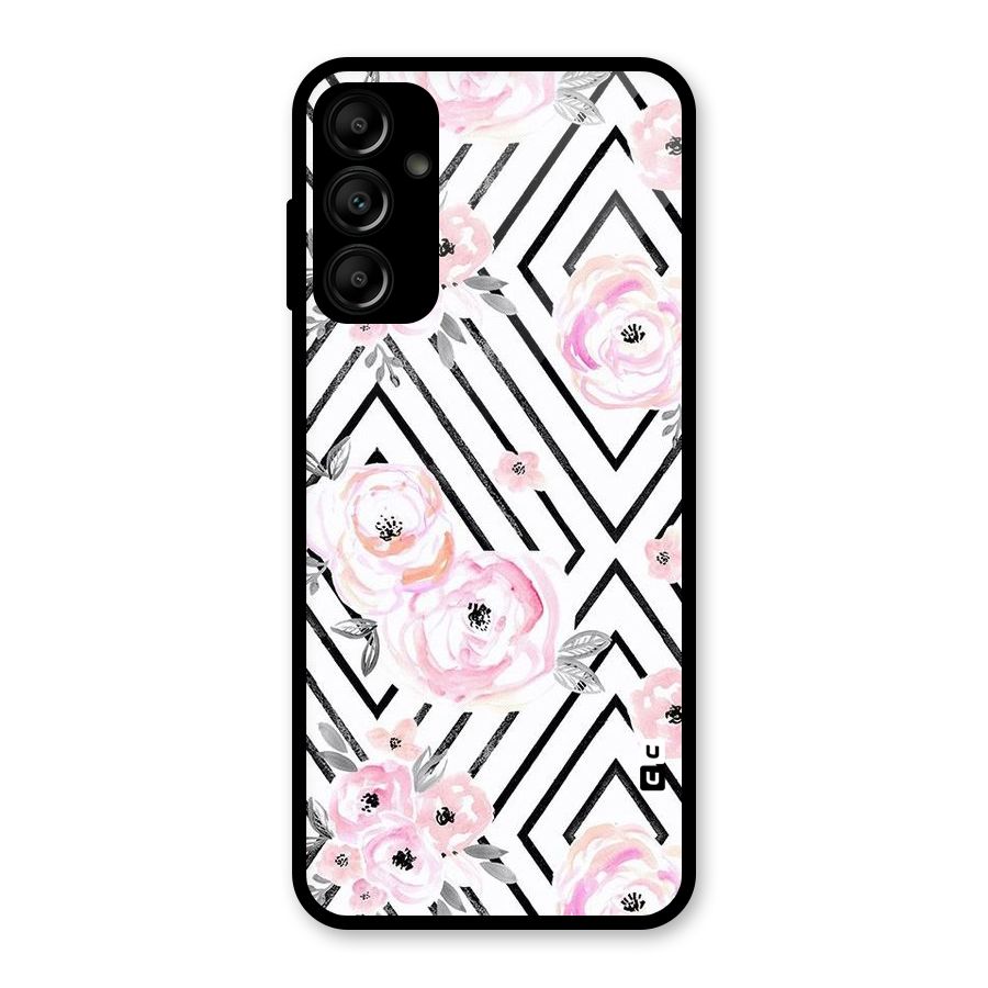 Light Pastel Flowers Design Glass Back Case for Galaxy A14 5G