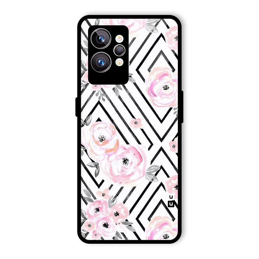 Light Pastel Flowers Design Glass Back Case for Realme GT2 Pro