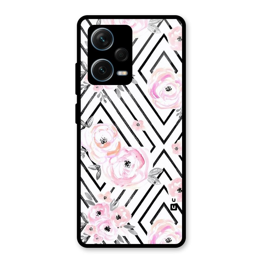 Light Pastel Flowers Design Glass Back Case for Redmi Note 12 Pro Plus 5G