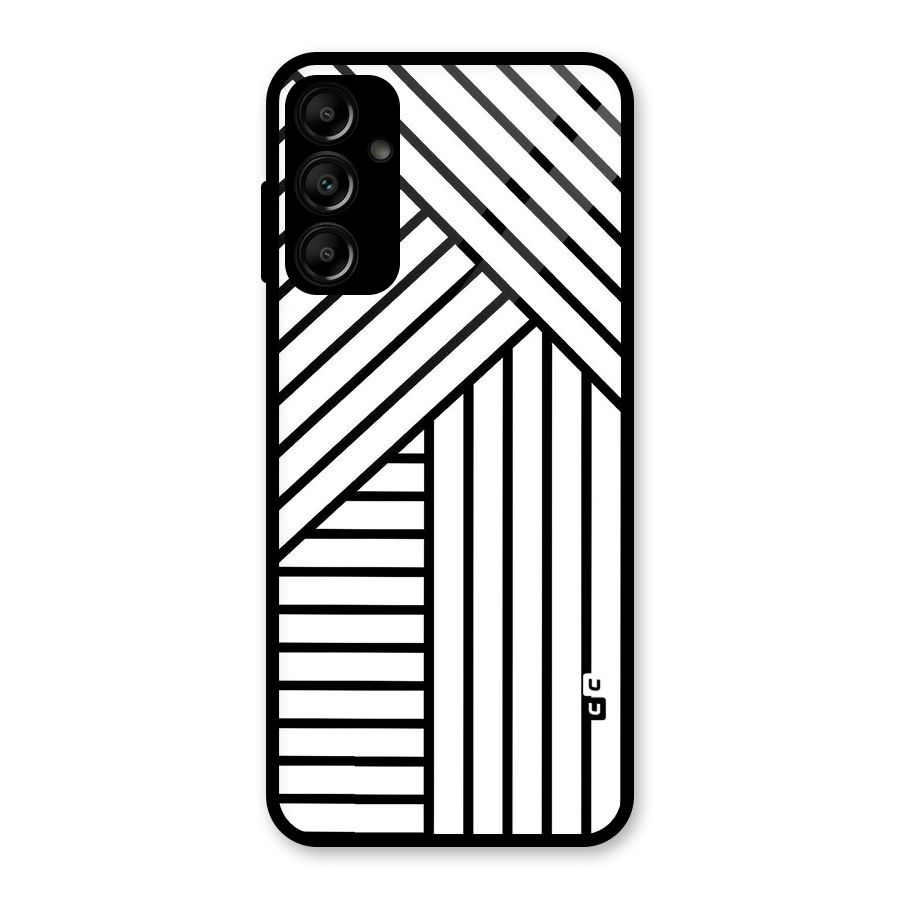 Lines Pattern Stripes Glass Back Case for Galaxy A14 5G