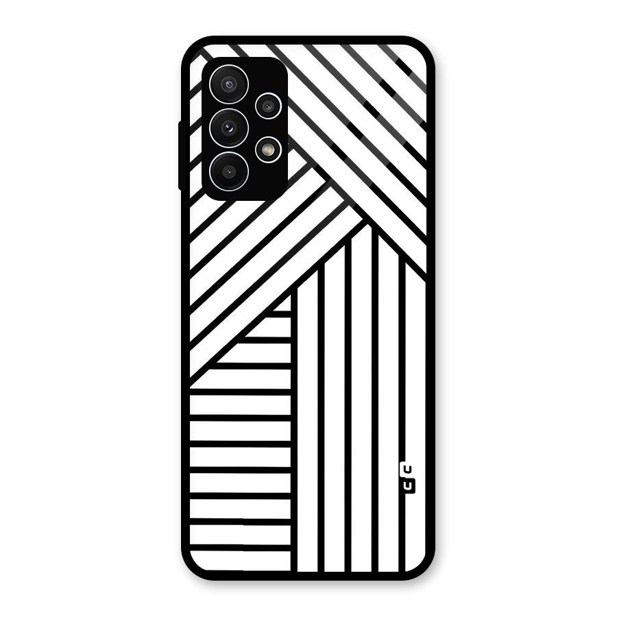 Lines Pattern Stripes Glass Back Case for Galaxy A23