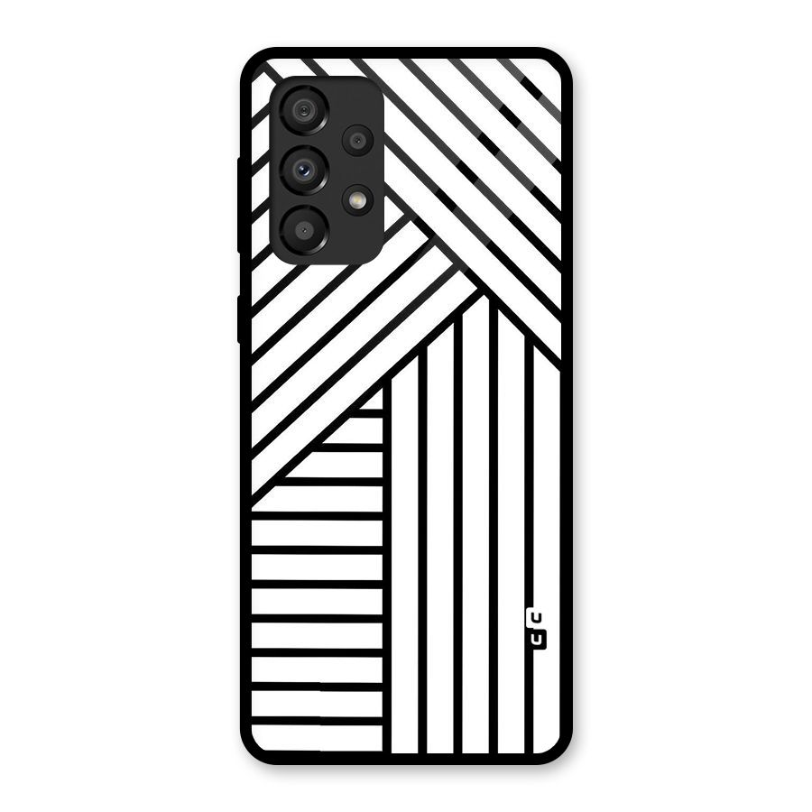 Lines Pattern Stripes Glass Back Case for Galaxy A33 5G