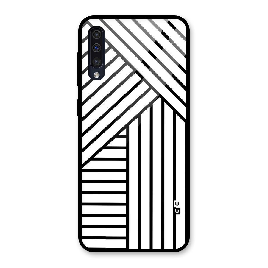 Lines Pattern Stripes Glass Back Case for Galaxy A50s