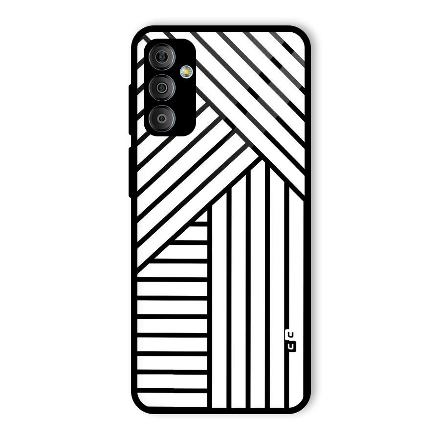 Lines Pattern Stripes Glass Back Case for Galaxy F23
