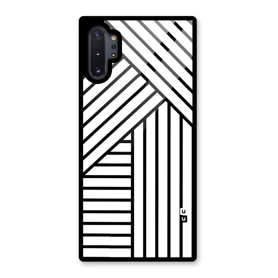 Lines Pattern Stripes Glass Back Case for Galaxy Note 10 Plus