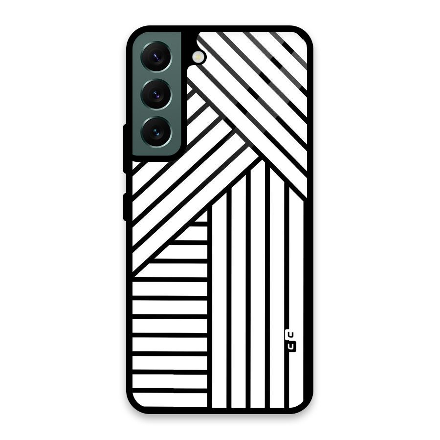 Lines Pattern Stripes Glass Back Case for Galaxy S22 5G