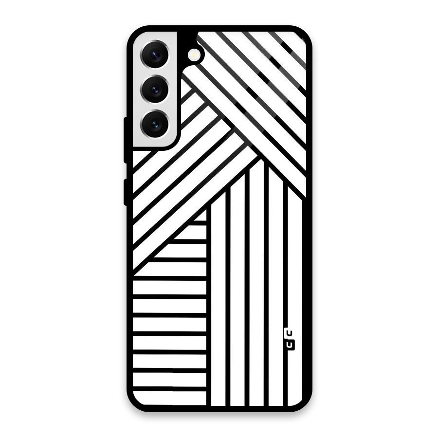 Lines Pattern Stripes Glass Back Case for Galaxy S22 Plus 5G