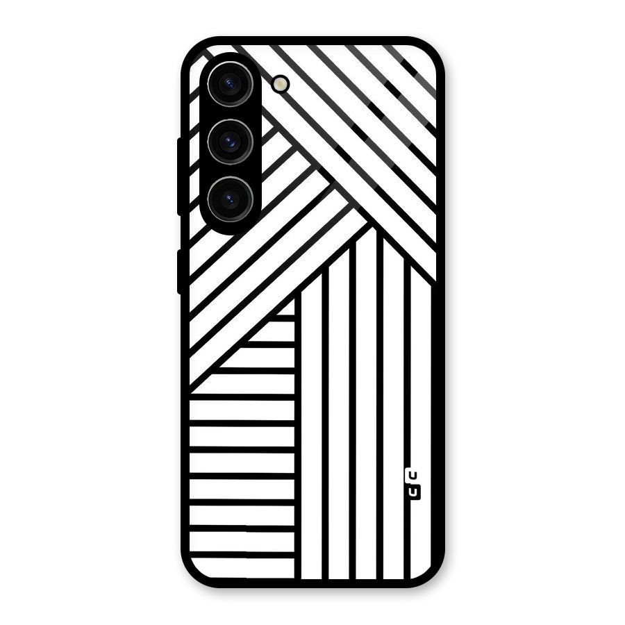 Lines Pattern Stripes Glass Back Case for Galaxy S23