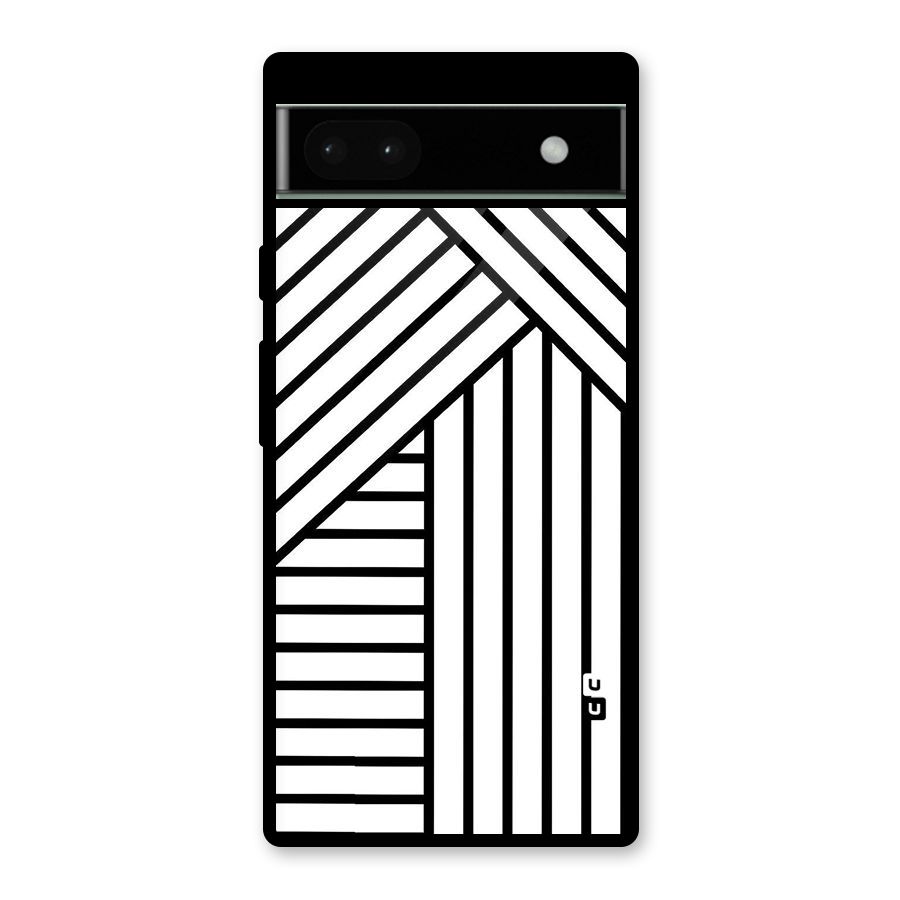 Lines Pattern Stripes Glass Back Case for Google Pixel 6a