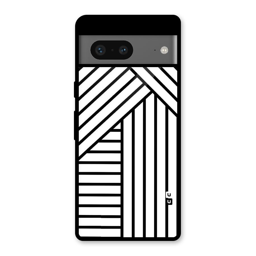 Lines Pattern Stripes Glass Back Case for Google Pixel 7