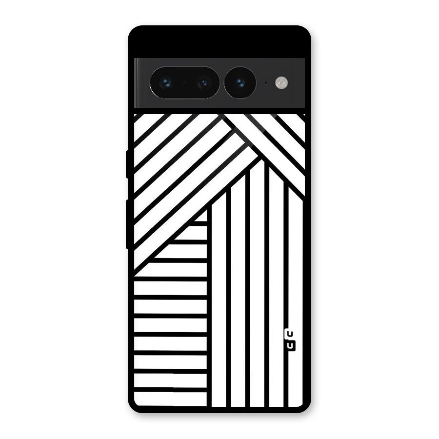 Lines Pattern Stripes Glass Back Case for Google Pixel 7 Pro