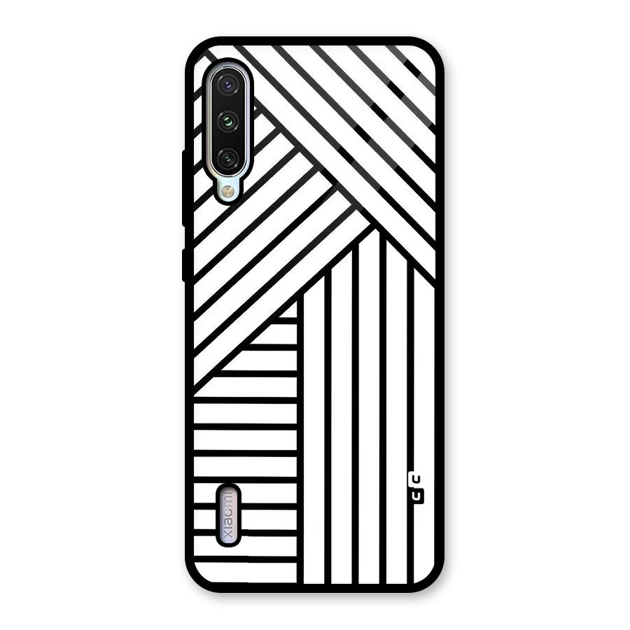 Lines Pattern Stripes Glass Back Case for Mi A3