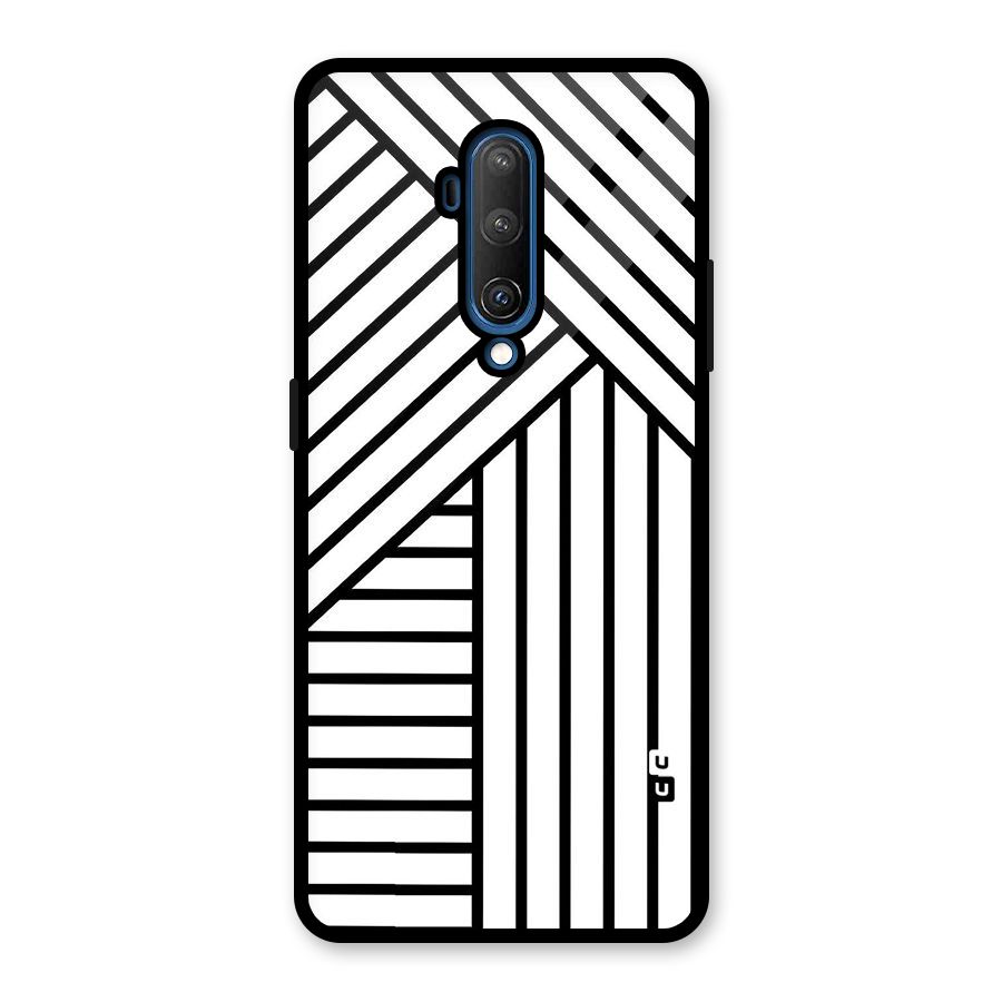 Lines Pattern Stripes Glass Back Case for OnePlus 7T Pro