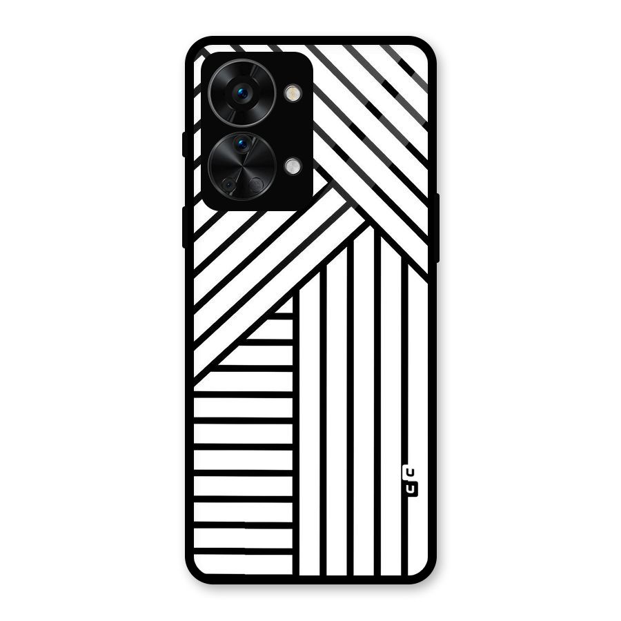 Lines Pattern Stripes Glass Back Case for OnePlus Nord 2T