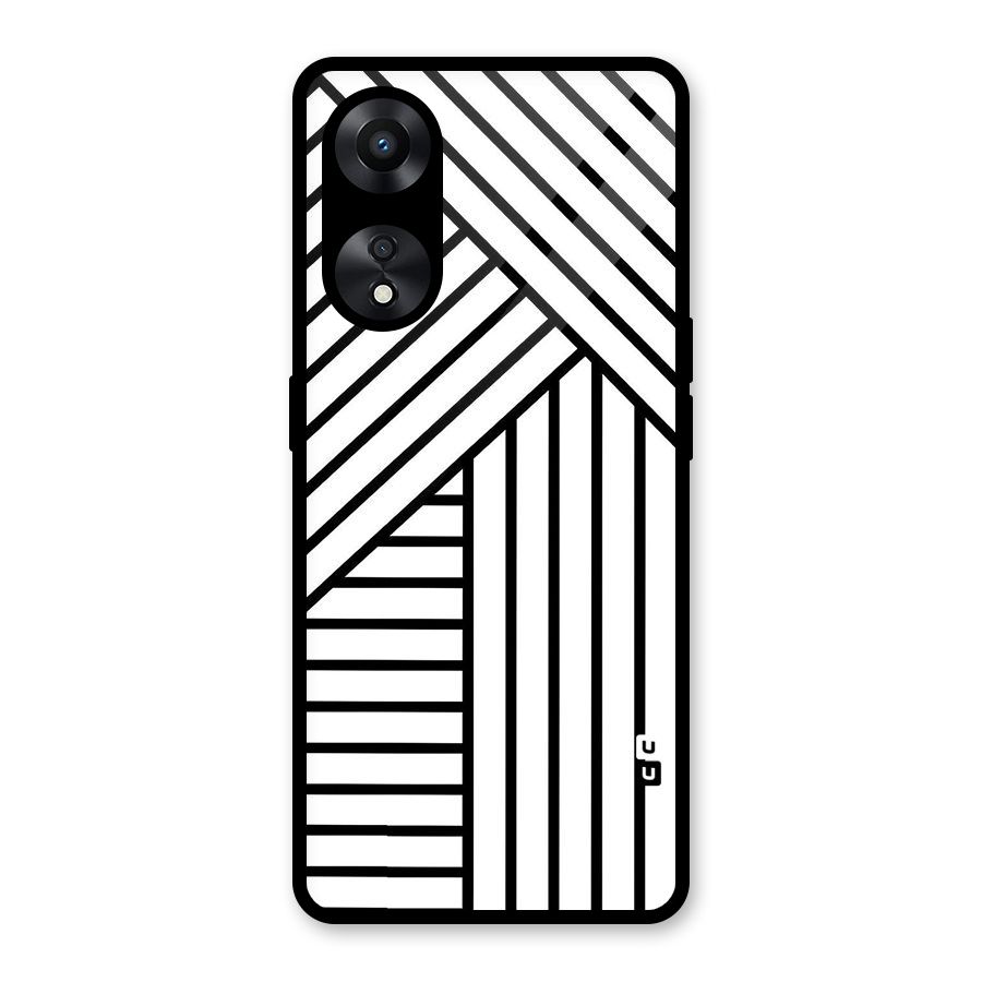Lines Pattern Stripes Glass Back Case for Oppo A78