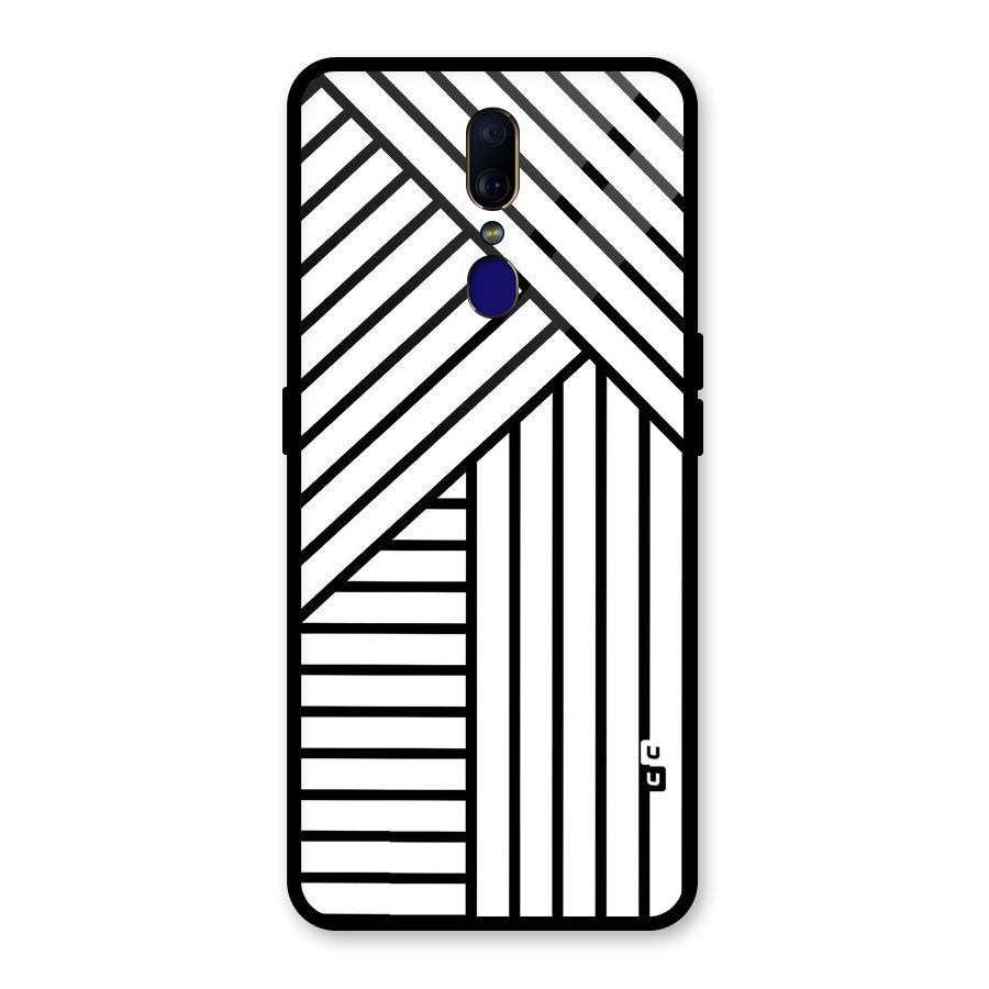 Lines Pattern Stripes Glass Back Case for Oppo F11