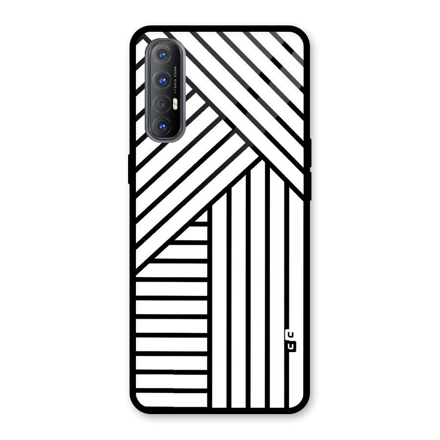 Lines Pattern Stripes Glass Back Case for Oppo Reno3 Pro