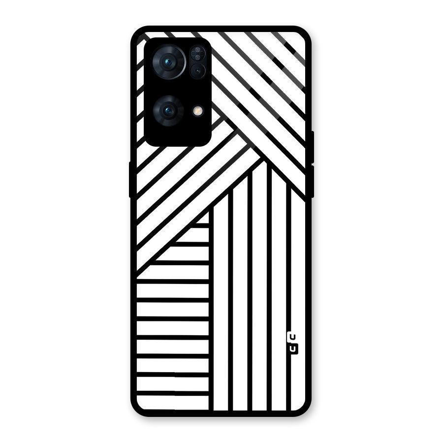 Lines Pattern Stripes Glass Back Case for Oppo Reno7 Pro 5G